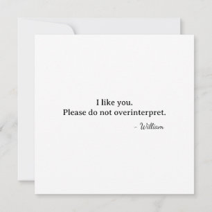Eerste Valentijnsdag Ik vind je leuk lees er niks  Kaart