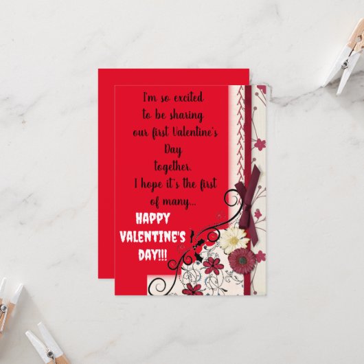 Eerste Valentijnsdag Kaart (Voorkant / Achterkant in situ)