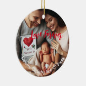 Eerste Valentijnsdag samen | Aangepaste foto Keramisch Ornament (Rechts)