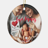 Eerste Valentijnsdag samen | Aangepaste foto Keramisch Ornament (Links)