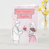 Eerste Valentijnsdag Samen Persoonlijke Groet Kaart (Gele Bloem)