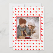 Eerste Valentijnsdag samen Red Hearts Foto Feestdagenkaart (Achterkant)