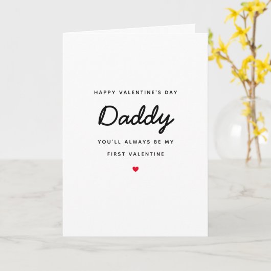 Eerste Valentijnse Baby Love Newborn Papa Kaart (Gele Bloem)