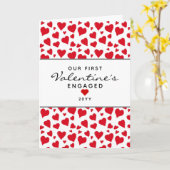 Eerste Valentijnse Gepersonaliseerde Rode Harten Kaart (Gele Bloem)