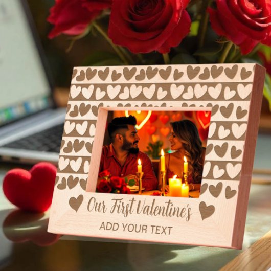 Eerste Valentijnse Romantische Hart Ontwerp Custom Gegraveerde Lijstjes