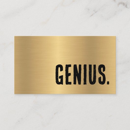 Eerste vals goud genie visitekaartje (Voorkant)