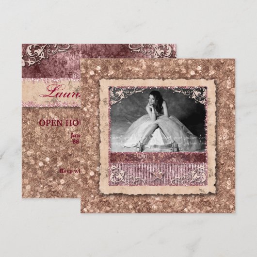 Eerste van de klas afgestudeerd Kerstmis Roze Goud Kaart (Voorkant / Achterkant)