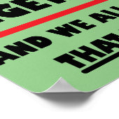 Eerste vegetariërs Funny Poster Sign. (Hoek)