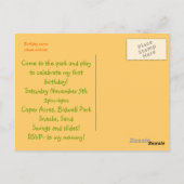 Eerste verjaardag 12 maanden afbeeldingen briefkaart (Achterkant)