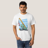 Eerste verjaardag 1 jaar Mobile Crane Dinosaur T-shirt (Voorkant volledig)