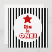 Eerste verjaardag 1 jaar oude zwarte strippes Boy  Kaart (Voorkant / Achterkant)