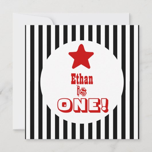 Eerste verjaardag 1 jaar oude zwarte strippes Boy  Kaart (Voorkant)