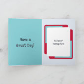 Eerste verjaardag 1 vandaag naam foto rood grijs kaart (Binnen)