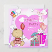 Eerste verjaardag 1e van de Stomme Roze Kunstenmei Kaart (Voorkant)