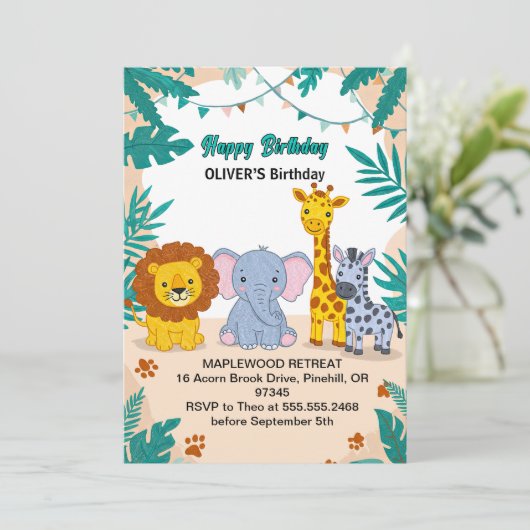 Eerste verjaardag 1e verjaardag kaart (Staand voorkant)