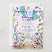 Eerste Verjaardag 1ste ONEder het Zee Zeemeermin G Kaart (Voorkant)