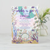 Eerste Verjaardag 1ste ONEder het Zee Zeemeermin G Kaart (Staand voorkant)