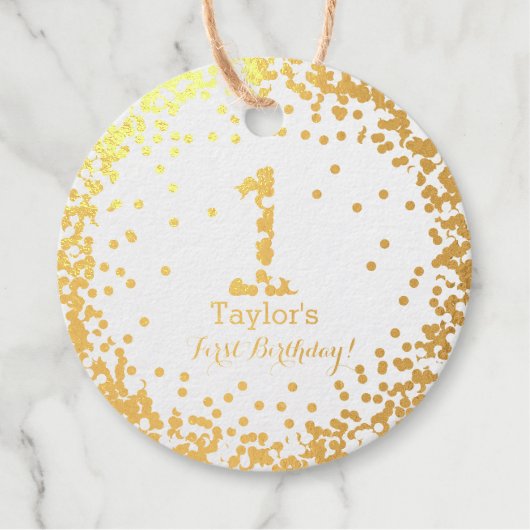 Eerste Verjaardag 1ste Verjaardag, Nummer één Fanc Bedankjes Labels (Voorkant)