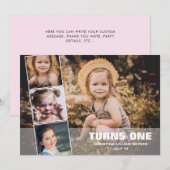 Eerste verjaardag 4 Foto Collage Birthda Card Feestdagenkaart (Voorkant / Achterkant)