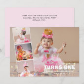 Eerste verjaardag 4 Foto Collage Birthday Feestdagenkaart (Voorkant / Achterkant)