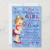 Eerste verjaardag 4 juli rood wit blauw kaart (Voorkant)