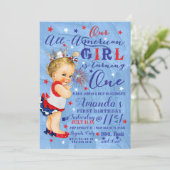 Eerste verjaardag 4 juli rood wit blauw kaart (Staand voorkant)