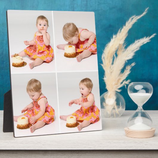 Eerste verjaardag aangepaste weergave foto collage fotoplaat (Zijkant)