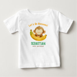 Eerste verjaardag aap shirt Laten we naar bananen 