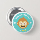 Eerste verjaardag, Aapje is Eén Ronde Button 5,7 Cm (Voorkant /achterkant)