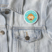 Eerste verjaardag, Aapje is Eén Ronde Button 5,7 Cm (In situ)