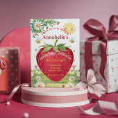 Eerste Verjaardag Aardbei Picknick Zoet Een Zomer Kaart