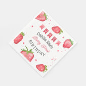 Eerste verjaardag aardbei servet (Hoek)