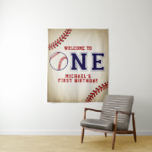 Eerste verjaardag achtergrond honkbal wandkleed (In situ)