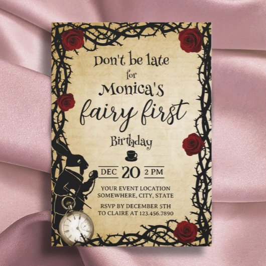 Eerste verjaardag Alice in Wonderland Kaart