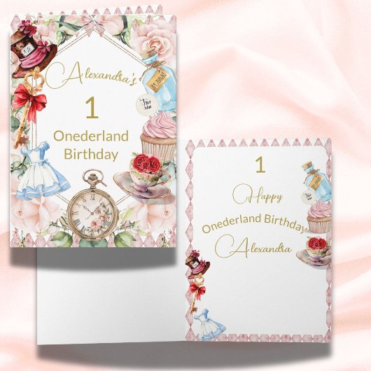 Eerste verjaardag Alice in Wonderland Kind Leeftij Kaart