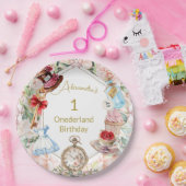 Eerste verjaardag Alice in Wonderland Kind Leeftij Papieren Bordje (Feest)