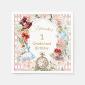 Eerste verjaardag Alice in Wonderland Kind Leeftij Servet (Voorkant)