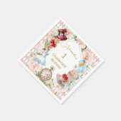 Eerste verjaardag Alice in Wonderland Kind Leeftij Servet (Hoek)