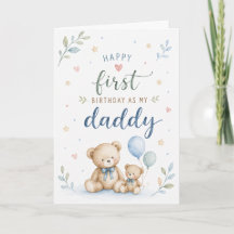 Eerste verjaardag als mijn papa Waterverf Teddybee