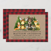 Eerste verjaardag Aquarel Bosdieren Rustiek Kaart (Voorkant / Achterkant)