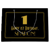 Eerste verjaardag — Art Deco Geïnspireerde look "1 Groot Cadeauzakje (Voorkant)