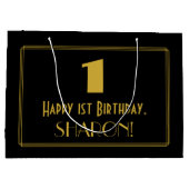 Eerste verjaardag — Art Deco Geïnspireerde look "1 Groot Cadeauzakje (Achterkant)