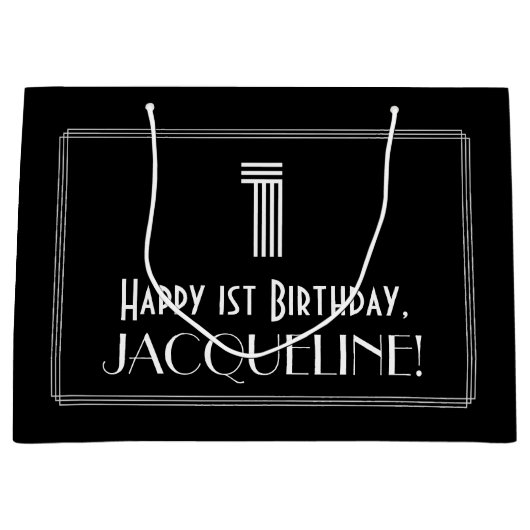 Eerste verjaardag — Art Deco Geïnspireerde look "1 Groot Cadeauzakje (Voorkant)