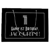 Eerste verjaardag — Art Deco Geïnspireerde look "1 Groot Cadeauzakje (Achterkant)