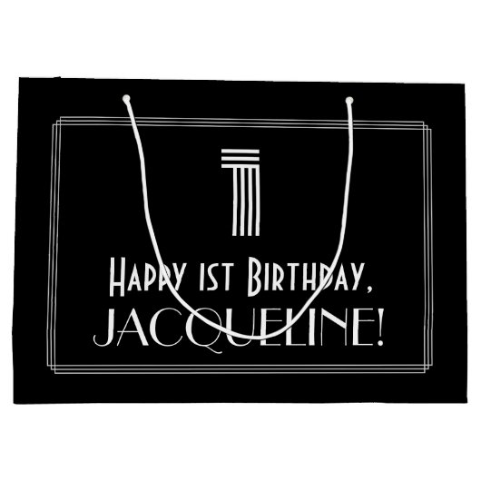 Eerste verjaardag — Art Deco Geïnspireerde look "1 Groot Cadeauzakje (Achterkant)