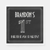 Eerste verjaardag: Art Deco Style + aangepaste naa Servet (Voorkant)