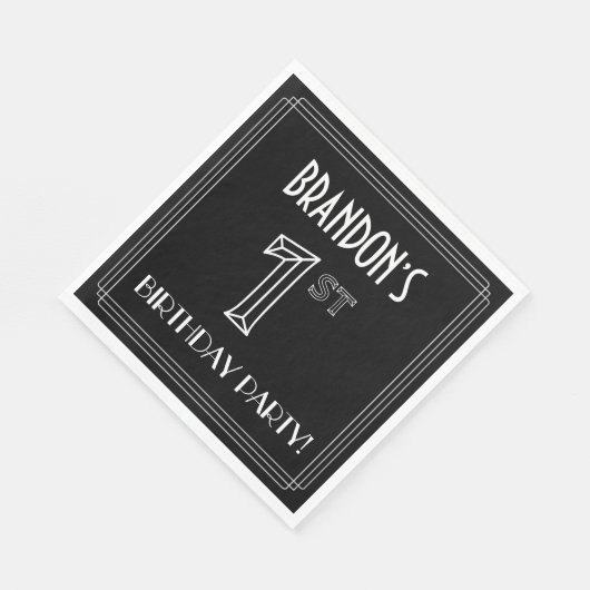 Eerste verjaardag: Art Deco Style + aangepaste naa Servet (Hoek)