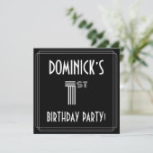 Eerste verjaardag: Art Deco Style met aangepaste n Kaart (Staand voorkant)