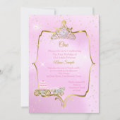 Eerste verjaardag Assepoester Pink Carriage Cake Kaart (Voorkant)