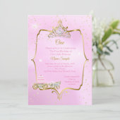 Eerste verjaardag Assepoester Pink Carriage Cake Kaart (Staand voorkant)